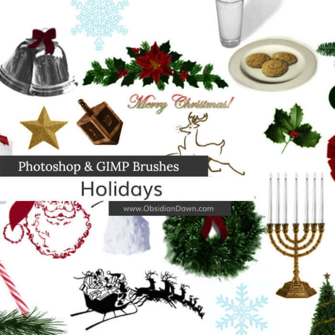 フォトショップ ブラシ 無料 クリスマス Photoshop Christmas Brush Free abr 15 Elegant Christmas Photoshop Brush Holiday Photoshop and GIMP Brushes