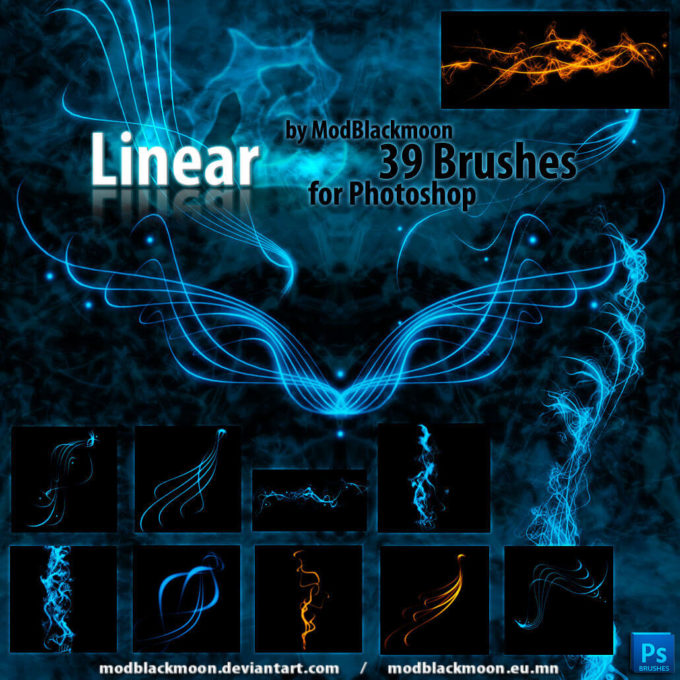 フォトショップ ブラシ Photoshop Brush 無料 イラスト 光 ビーム グリッター スパーク パーティクル MB-Linear