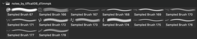 Adobe CC フォトショップ ブラシ Photoshop Music Note Brush 無料 イラスト 音楽 音符 楽譜 譜面 Notes