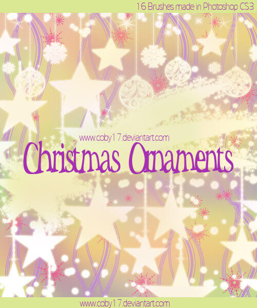 フォトショップ ブラシ 無料 クリスマス オーナメント 飾り 無料 Photoshop Christmas Ornament Brush Free abr Christmas Ornaments Brushes