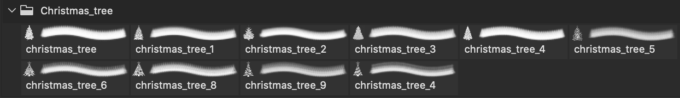フォトショップ ブラシ 無料 クリスマス  クリスマスツリー Photoshop Christmas Tree Brush Free abr Christmas Tree Brush Set