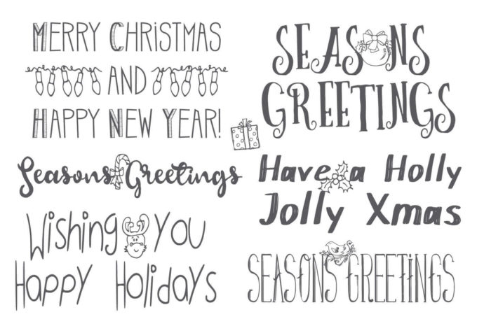 フォトショップ ブラシ 無料 クリスマス ラベル テキスト Photoshop Christmas Label Brush Free abr Hand Drawn Christmas Lettering Brushes