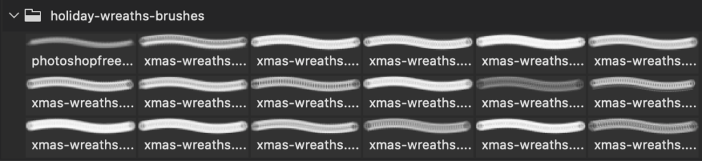フォトショップ ブラシ 無料 リース Photoshop Wreath Brush Free abr 18 Christmas Wreaths and Holiday Garland Brushes
