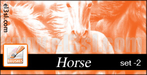 フォトショップ ブラシ Photoshop Horse Brush 無料 イラスト 馬 ホース PHs...Horse..Brushes. set 2