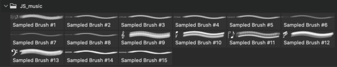Adobe CC フォトショップ ブラシ Photoshop Music Note Brush 無料 イラスト 音楽 音符 楽譜 譜面 Music Brushes