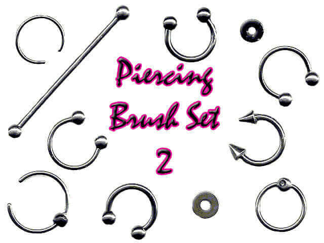フォトショップ ブラシ Photoshop Jewelry Brush 無料 イラスト 宝石 ジュエル アクセサリー Piercing Brush Set 2