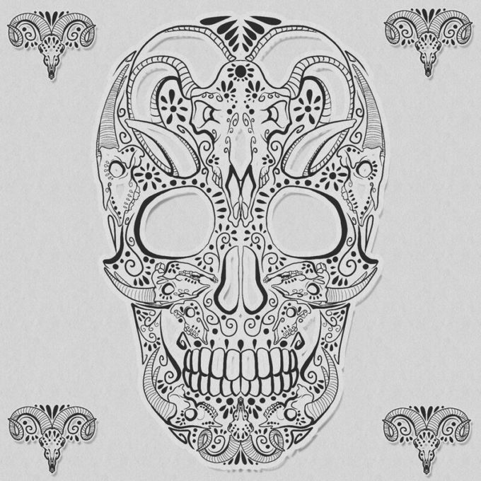 フォトショップ ブラシ Photoshop Skeleton Brush 無料 イラスト スカル 骸骨 ガイコツ スケルトン Skull Ornament Brush
