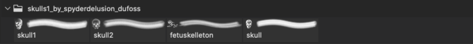 フォトショップ ブラシ Photoshop Skeleton Brush 無料 イラスト スカル 骸骨 ガイコツ スケルトン skulls1