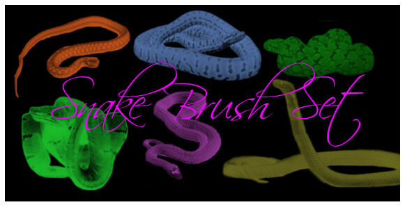 フォトショップ ブラシ Photoshop Snake Brush 無料 イラスト 蛇 ヘビ へび スネーク Snake Brush Set
