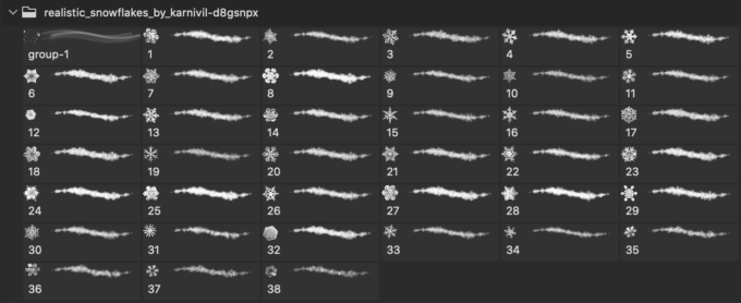 フォトショップ ブラシ Photoshop Brush 無料 イラスト クリスマス 聖夜 冬 雪 スノーフレーク 結晶 Realistic Snowflakes