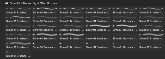 フォトショップ ブラシ Photoshop Brush 無料 イラスト 光 ビーム グリッター Simen 91'S Star And Light-Effect Brushes