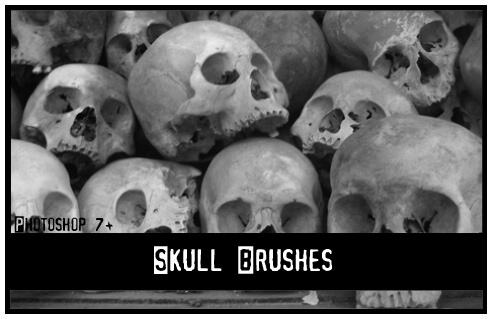 フォトショップ ブラシ Photoshop Skeleton Brush 無料 イラスト スカル 骸骨 ガイコツ スケルトン Skull brushes