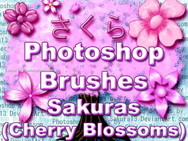 フォトショップ ブラシ Photoshop Cherry Blossoms Brush 無料 イラスト 桜 サクラ チェリーブロッサム 13 Cherry Blossom Photoshop Brushes