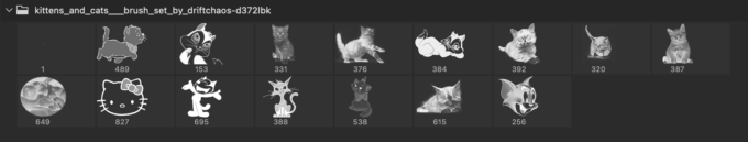 Adobe Photoshop Free Brush Preset Kitties cat abr 猫 無料 おすすめ 素材 ブラシ 追加