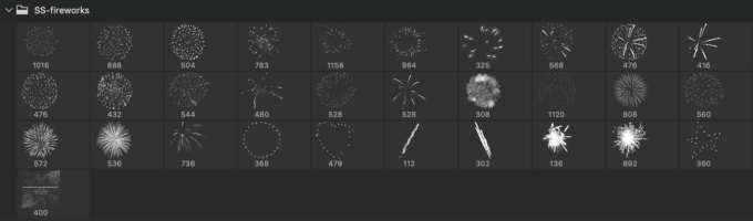 フォトショップ ブラシ Photoshop Brush 無料 イラスト 光 ビーム グリッター スパーク パーティクル 花火 Fireworks Brushes