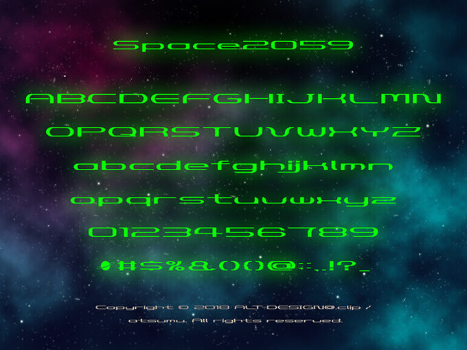 Free Font 無料 フリー フォント 追加 近未来 宇宙 SF Space 2059