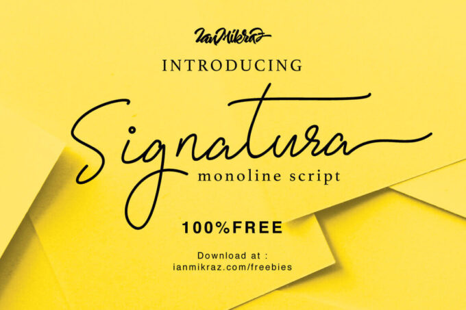Free Font Design 無料 フリー フォント 追加 デザイン 筆記体 Signatura Monoline