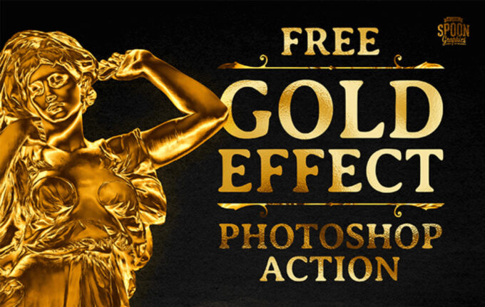 Adobe Photoshop Free Action Gold Effects フォトショップ フリー 無料 アクション ゴールド エフェクト