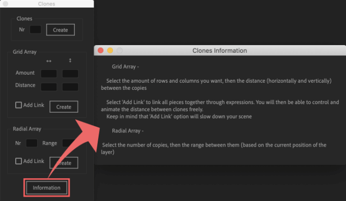 Adobe After Effects Utility BOX Clones Information クローン ツール インフォメーション