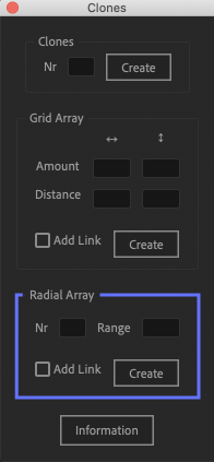 Adobe After Effects Utility BOX Clones Information クローン ツール Radial Array