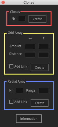 Adobe After Effects Utility BOX Clones クローン ツール パネル 