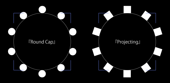 Adobe After Effects Utility BOX Shapes ツール Needles 操作 機能 使い方 解説 Line Cap Round Cap Projecting