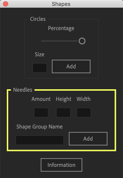 Adobe After Effects Utility BOX Shapes ツール Needles 操作 機能 使い方 解説