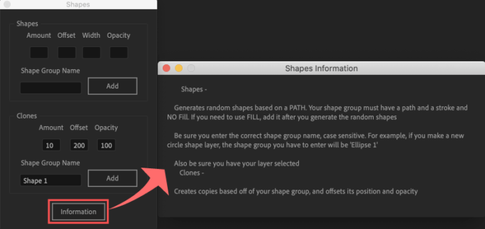 Adobe After Effects Utility BOX Shapes 1 Information ツール 操作 方法 インフォメーション 機能解説