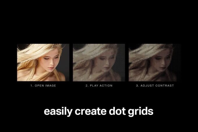 Adobe Photoshop Free Action Material フリー アクション 素材 ドット Dot Grids