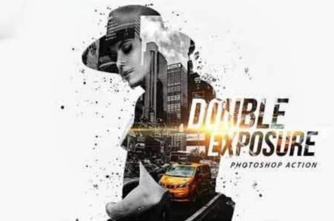 Adobe Photoshop Free Action Material 無料 フリー アクション 素材 お洒落 かっこいい 合成 ２つの画像 組み合わせ Double Exposure Photoshop Action