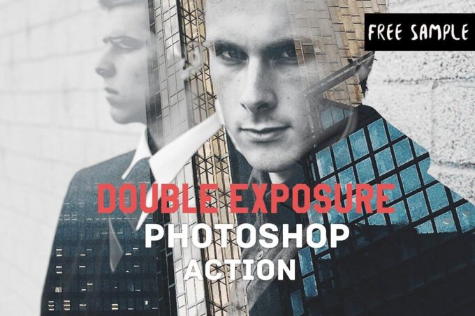 Adobe Photoshop Free Action Material フリー アクション 素材 合成 ２つの画像 写真 組み合わせ かっこいい Free Double Exposure Photoshop Actions V1