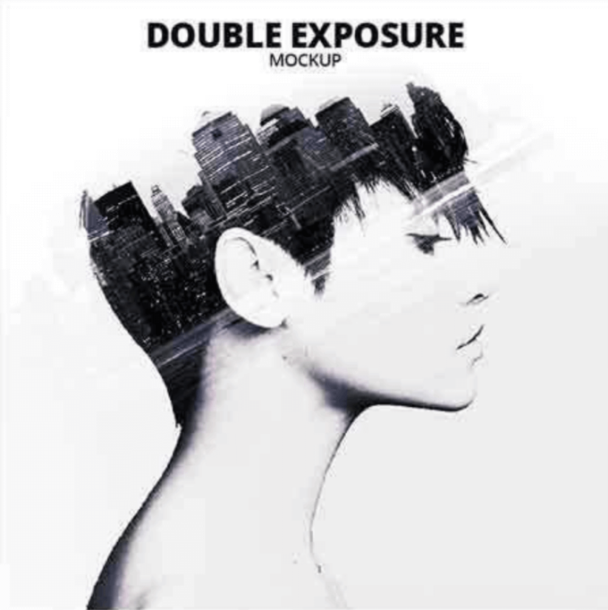 Adobe Photoshop Free Action Material フリー アクション 素材 合成 ２枚の写真 組み合わせ かっこいい Double Exposure Photoshop Mockup