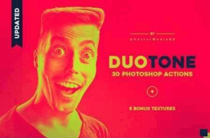 Adobe Photoshop Free Action Material フリー アクション 素材 お洒落 デュオトーン Duotone Photoshop Actions