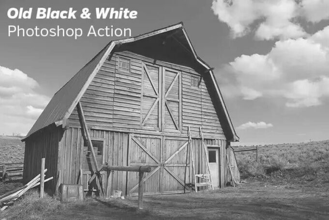 Adobe Photoshop Free Action Material フリー アクション 素材 モノクロ 白黒 Black&White Free Old Black & White