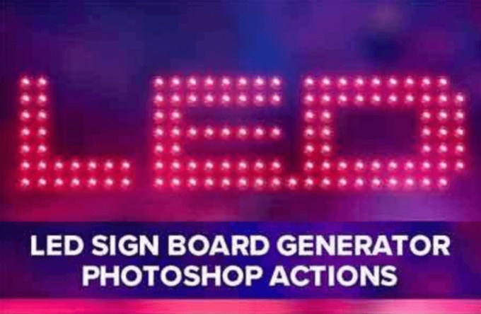 Adobe Photoshop Free Action Material フリー アクション 素材 ピクセル ドット pixel dot Led Sign Board Generator