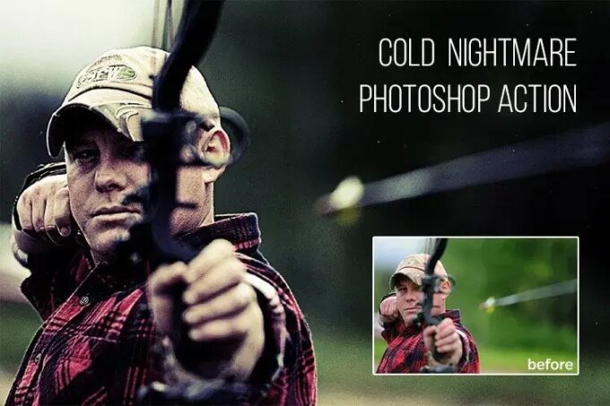 Adobe Photoshop Free Action Material フリー アクション 素材 イラスト ホラー 怖い ハロウィン Cold Nightmare