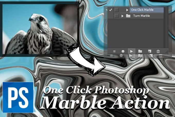 Adobe Photoshop Free Action Material フリー アクション 素材 ユニーク おもしろい One Click Marble
