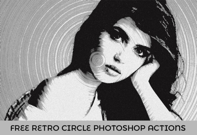 Adobe Photoshop Free Action Material フリー アクション 素材 コミック イラスト モダン Free Retro Circle Photoshop Actions