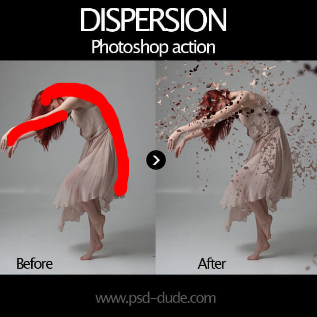Adobe Photoshop Free Action Material フリー アクション 素材  ユニーク 加工 Dispersion Effect Photoshop Free Action
