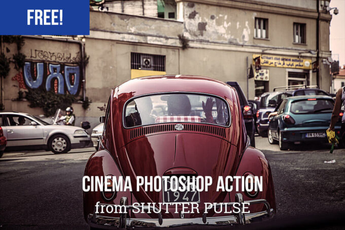 Adobe Photoshop Free Action Material cinema フリー アクション 素材 ヴィンテージ レトロ オールドフィルム シネマ Free Cinema Photoshop Action