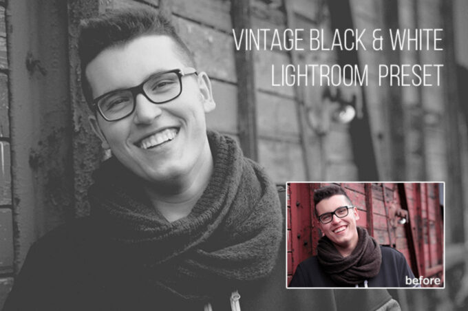 Adobe Lightroom Free Preset .xmp .lrtemplate 無料 フリー モノトーン モノクローム モノクロ 白黒 Free Vintage Black & White Lightroom Preset