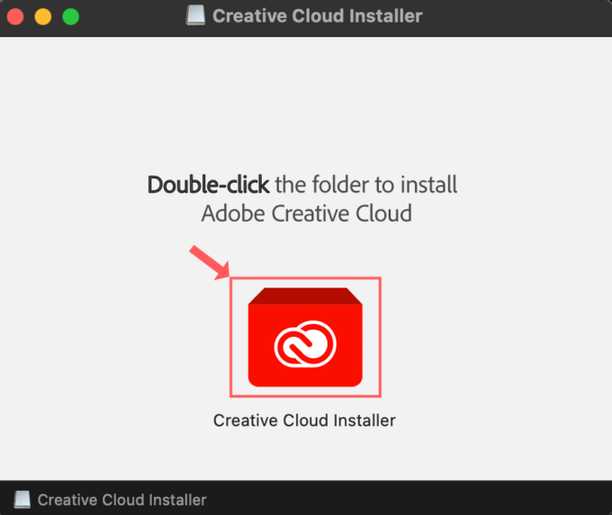 Adobe Creative Cloud インストーラー フォルダ アイコン ダブルクリック