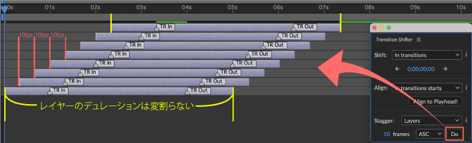 Adobe CC After Effects 無料 プラグイン Animation Composer Transition Shifter 解説 機能 無料 プラグイン Transition Shifter Stagger Layer Ascending