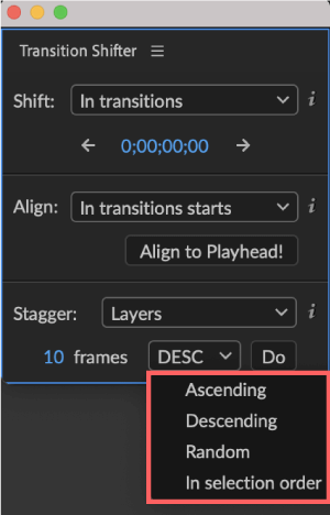 Adobe CC After Effects 無料 プラグイン Animation Composer Transition Shifter 解説 機能 無料 プラグイン Transition ShifterStagger