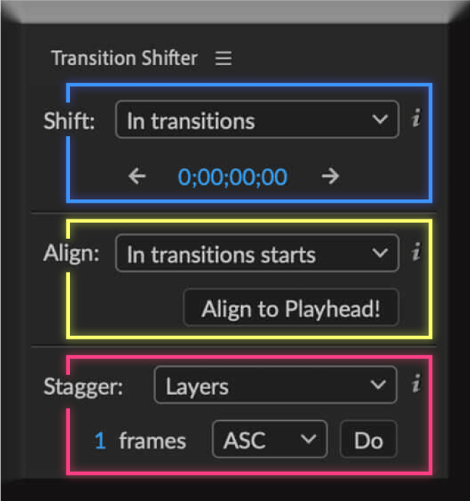 Adobe CC After Effects Animation Composer Starter Sounds 無料 機能 解説 Transition Shifter ツール パネル