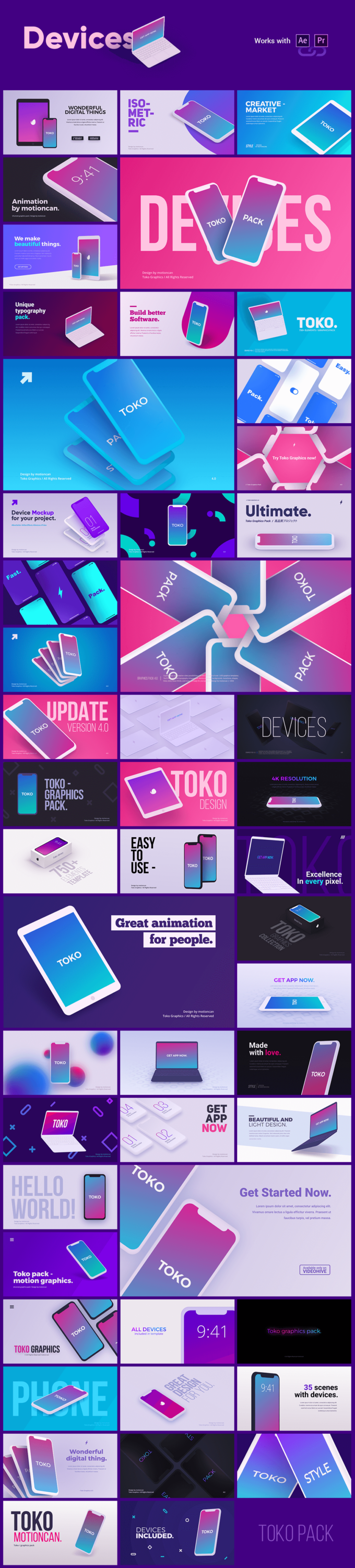 Adobe CC After Effects Toko Graphics 使い方 解説  プリセット Devices