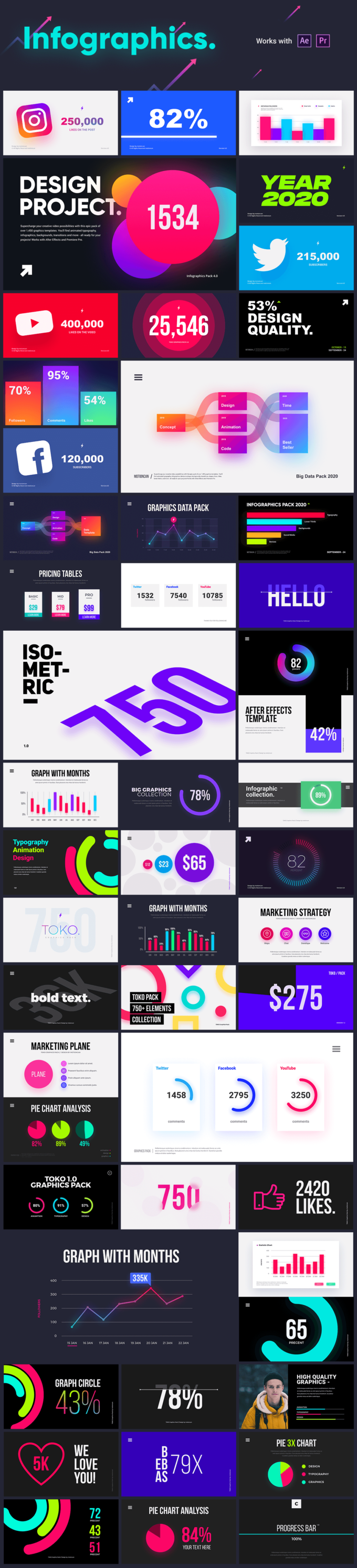 Adobe CC After Effects Toko Graphics 使い方 解説  プリセット Infographics