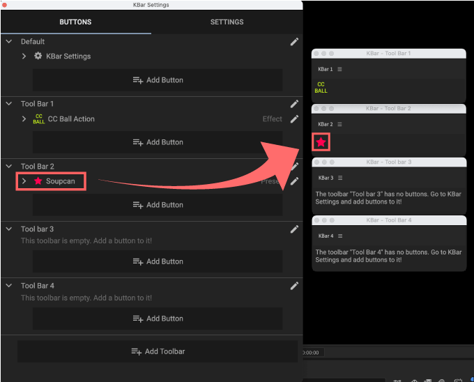 Adobe After Effects Script KBar 機能 使い方 解説 セッティング Add Button Apply Preset