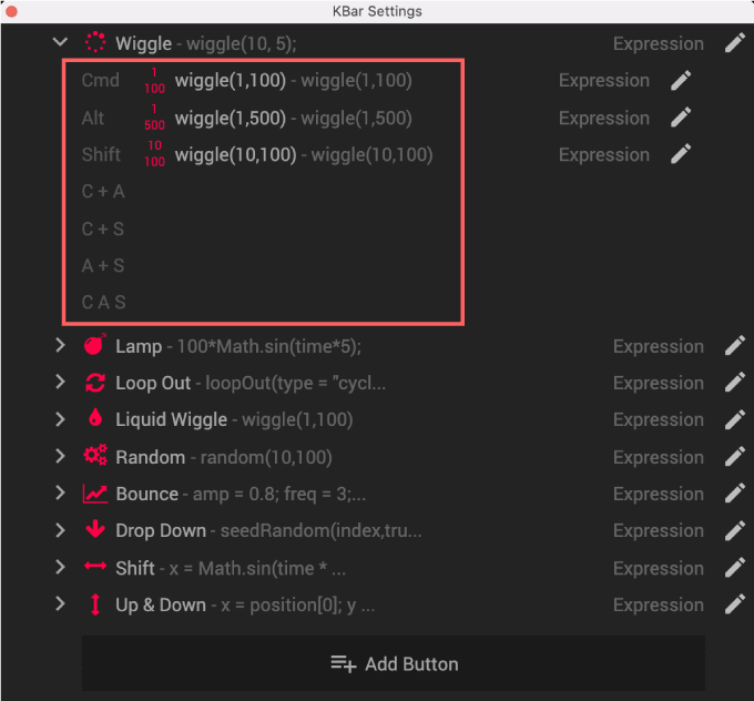 Adobe CC After Effects Script KBar2 機能 使い方 解説  ボタン ショートカットキー 割当