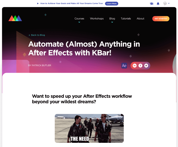 Adobe After Effects Script KBar プリセット json アイコン 無料 配布 提供 SCHOOL OF MOTION サイト